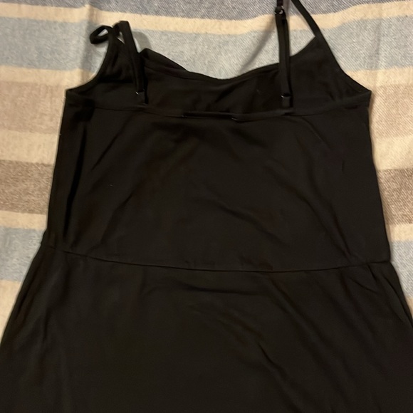 Loft Black adjustable XS Spaghetti Strap Dress w/ ruffle - Picture 9 of 10